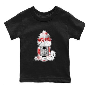 Air Jordan 1 University Red shirt to match jordans Gumball Machine sneaker tees Graffiti AJ1 University Red SNRT Sneaker Release Tees Baby Toddler Black 2 T-Shirt