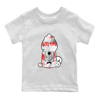 Air Jordan 1 University Red shirt to match jordans Gumball Machine sneaker tees Graffiti AJ1 University Red SNRT Sneaker Release Tees Baby Toddler White 2 T-Shirt