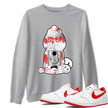 Air Jordan 1 University Red shirt to match jordans Gumball Machine sneaker tees Graffiti AJ1 University Red SNRT Sneaker Release Tees Unisex Heather Grey 1 T-Shirt