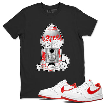 Air Jordan 1 University Red shirt to match jordans Gumball Machine sneaker tees Graffiti AJ1 University Red SNRT Sneaker Release Tees Unisex Black 1 T-Shirt