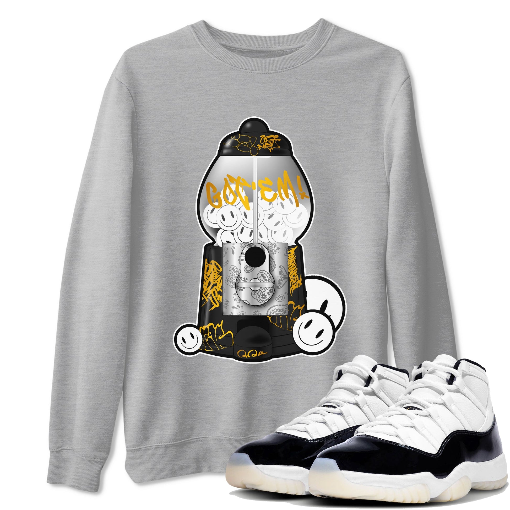 11s Gratitude shirt to match jordans Gumball Machine sneaker tees Air Jordan 11 Gratitude SNRT Sneaker Release Tees Unisex Heather Grey 1 T-Shirt