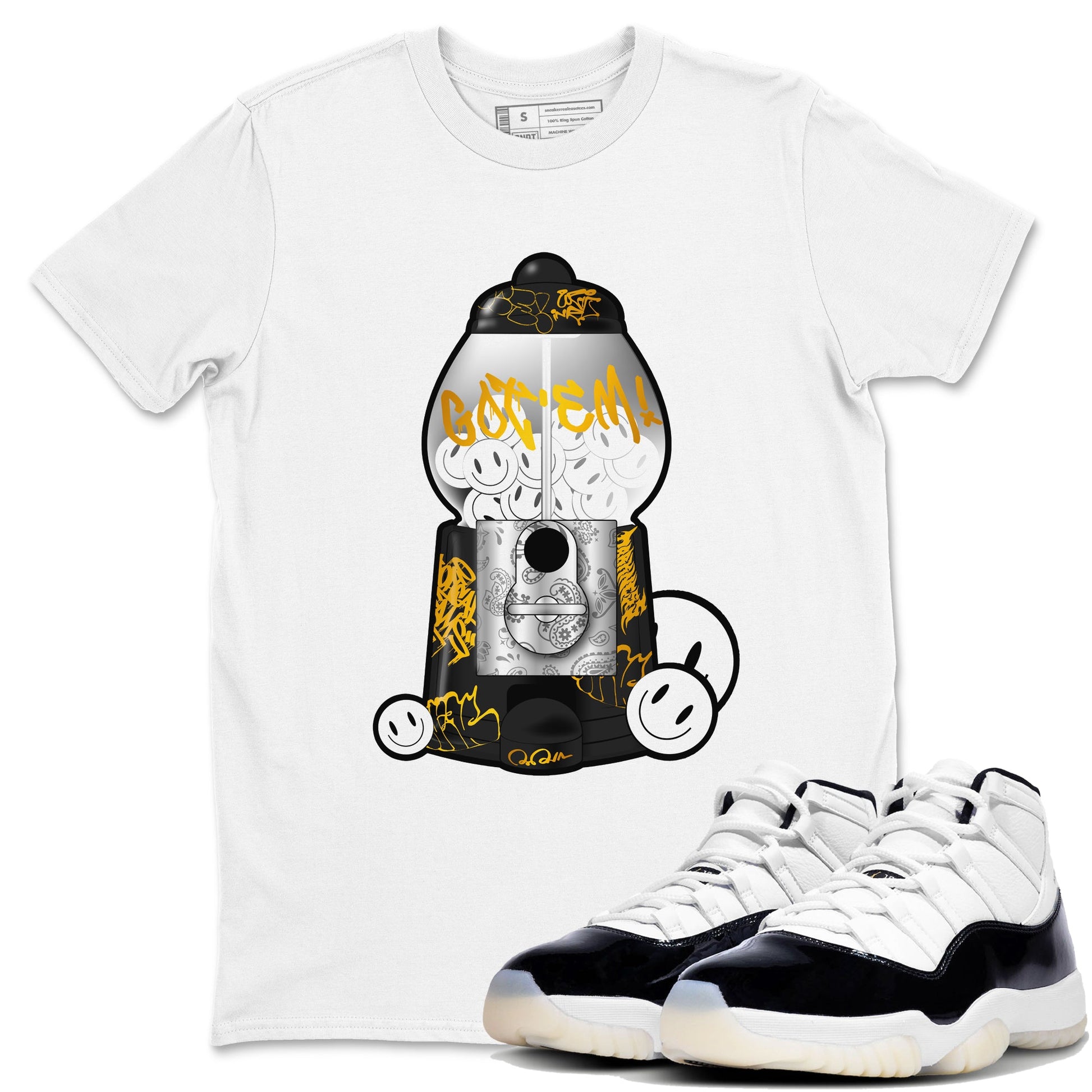 11s Gratitude shirt to match jordans Gumball Machine sneaker tees Air Jordan 11 Gratitude SNRT Sneaker Release Tees Unisex White 1 T-Shirt