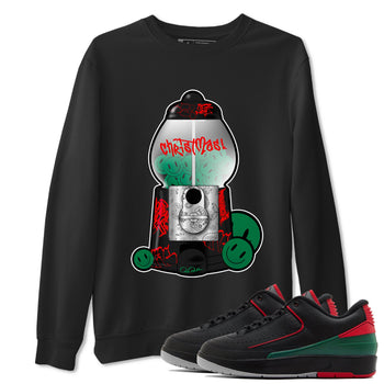 2s Christmas X-mas gift shirt to match jordans Gumball Machine sneaker tees Air Jordan 2 Christmas SNRT Sneaker Release Tees Unisex Black 1 T-Shirt