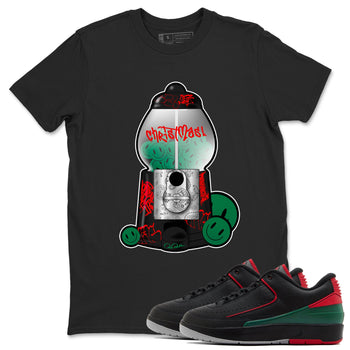 2s Christmas X-mas gift shirt to match jordans Gumball Machine sneaker tees Air Jordan 2 Christmas SNRT Sneaker Release Tees Unisex Black 1 T-Shirt