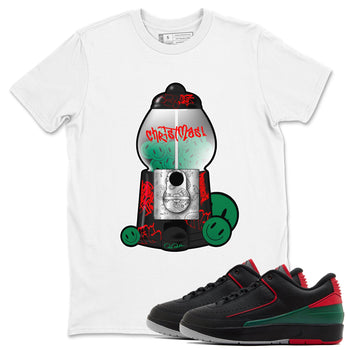 2s Christmas X-mas gift shirt to match jordans Gumball Machine sneaker tees Air Jordan 2 Christmas SNRT Sneaker Release Tees Unisex White 1 T-Shirt