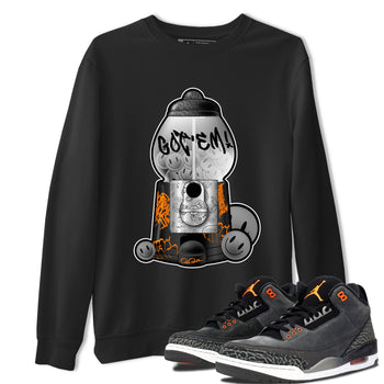 Air Jordan 3 Fear shirt to match jordans Gumball Machine sneaker tees Graffiti AJ3 Fear SNRT Sneaker Release Tees Unisex Black 1 T-Shirt