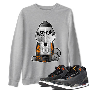 Air Jordan 3 Fear shirt to match jordans Gumball Machine sneaker tees Graffiti AJ3 Fear SNRT Sneaker Release Tees Unisex Heather Grey 1 T-Shirt