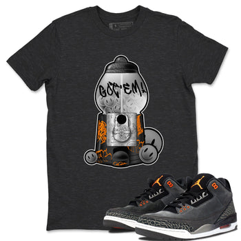 Air Jordan 3 Fear shirt to match jordans Gumball Machine sneaker tees Graffiti AJ3 Fear SNRT Sneaker Release Tees Unisex Charcoal Heather 1 T-Shirt