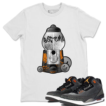 Air Jordan 3 Fear shirt to match jordans Gumball Machine sneaker tees Graffiti AJ3 Fear SNRT Sneaker Release Tees Unisex White 1 T-Shirt