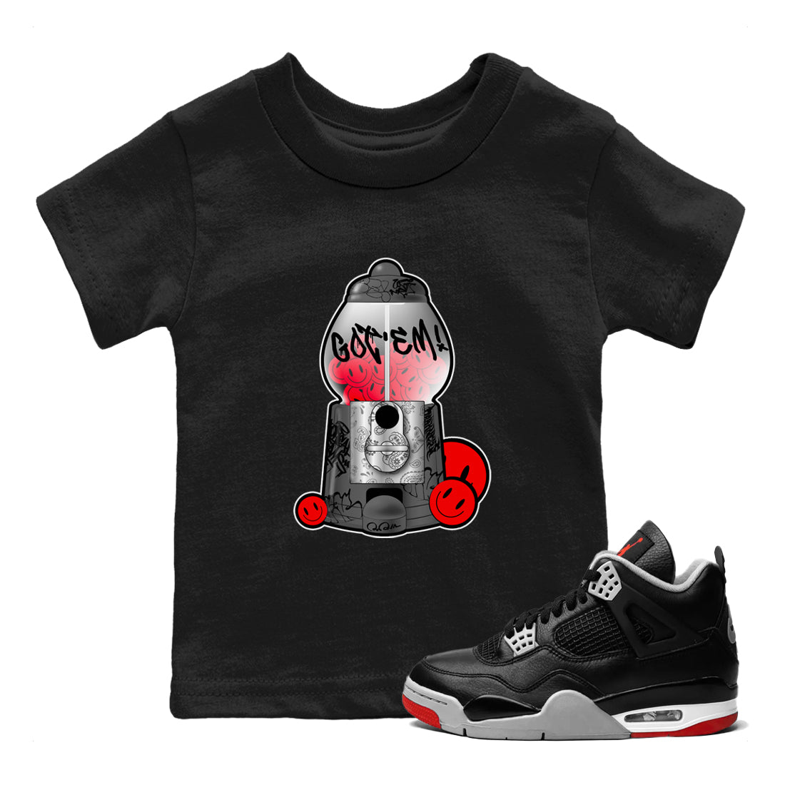 Air Jordan 4 Bred Reimagined | Gumball Machine Kids T-Shirt | SNRT ...