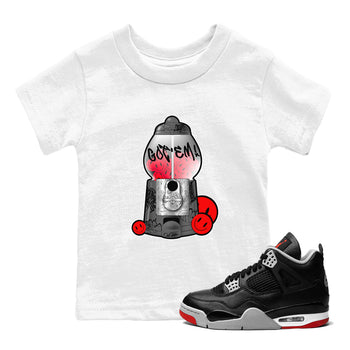 4s Bred Reimagined shirt to match jordans Gumball Machine sneaker tees Air Jordan 4 Bred Reimagined SNRT Sneaker Release Tees Baby Toddler White 1 T-Shirt