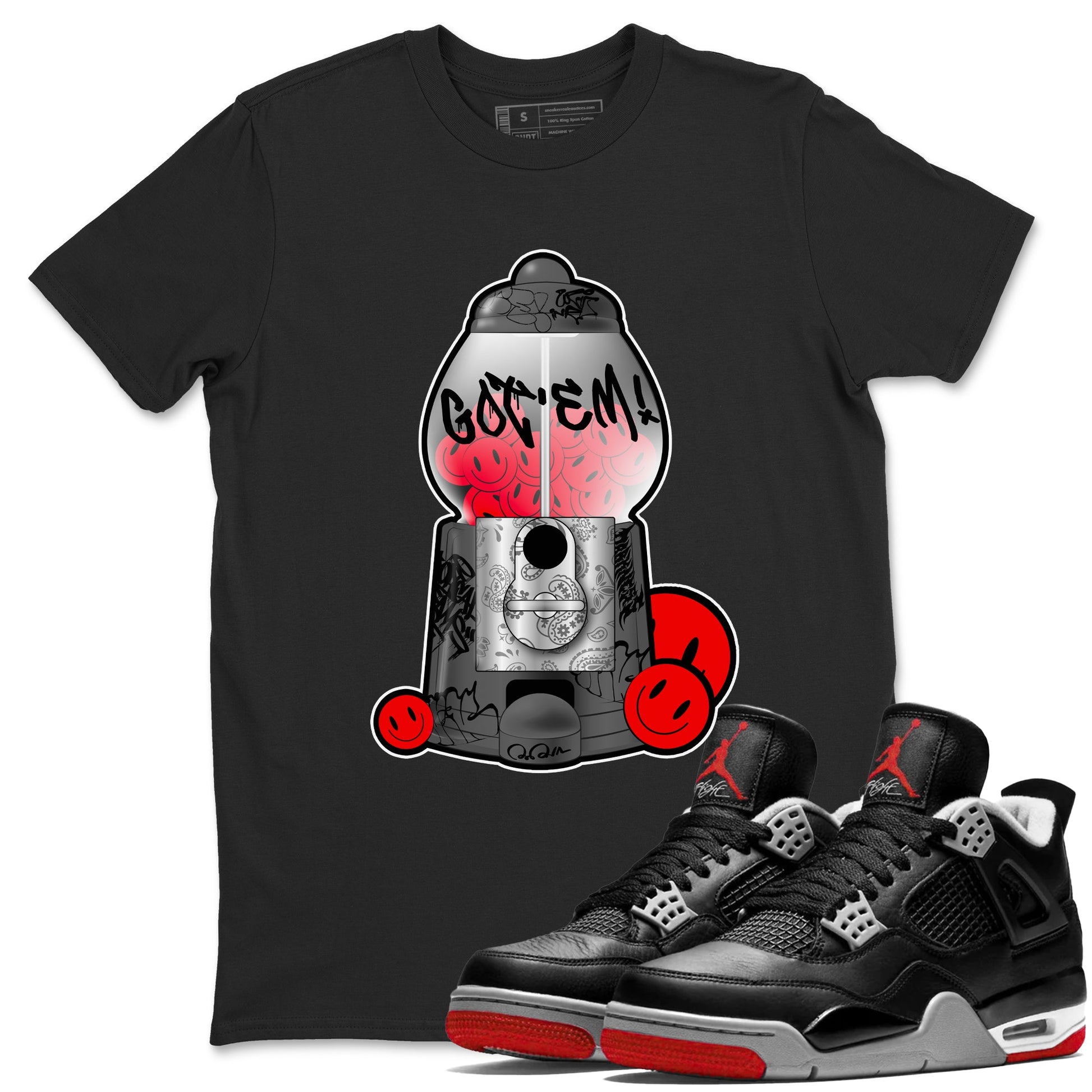 4s Bred Reimagined shirt to match jordans Gumball Machine sneaker tees Air Jordan 4 Bred Reimagined SNRT Sneaker Release Tees Unisex Black 1 T-Shirt