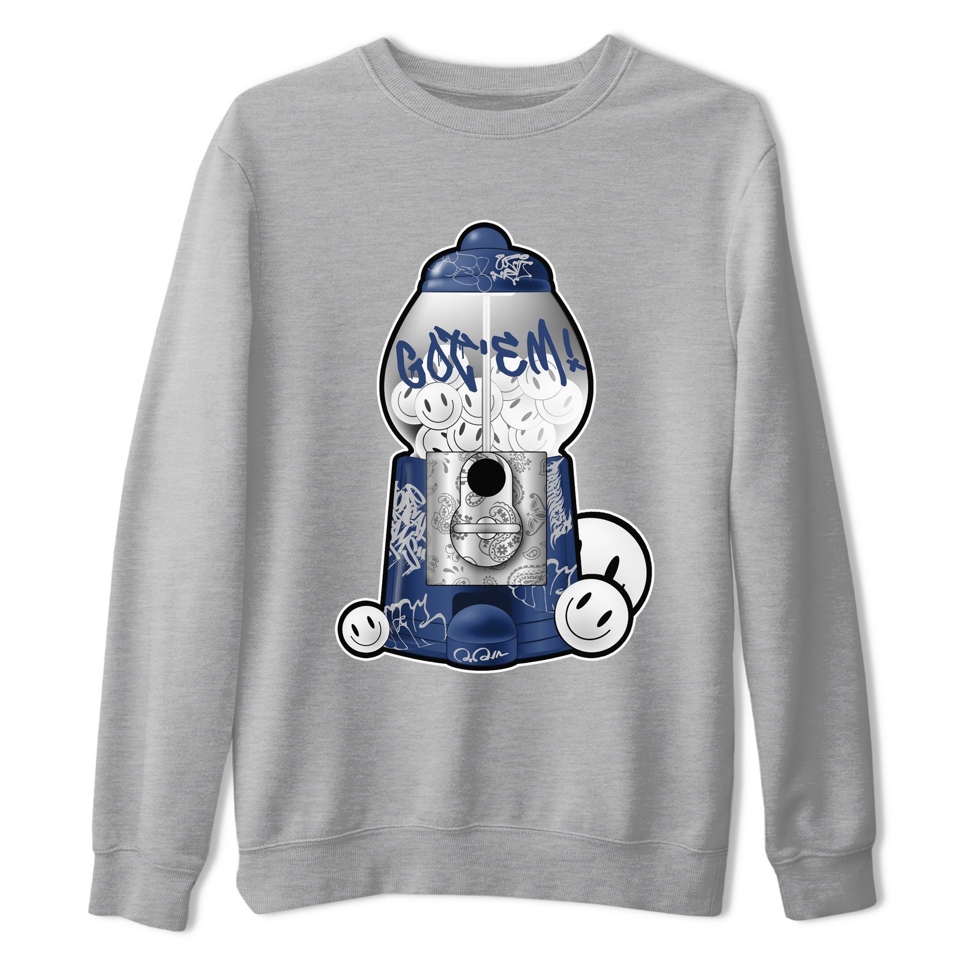 Air Jordan 5 Georgetown shirt to match jordans Gumball Machine sneaker tees Graffiti AJ5 Georgetown SNRT Sneaker Release Tees Unisex Heather Grey 2 T-Shirt