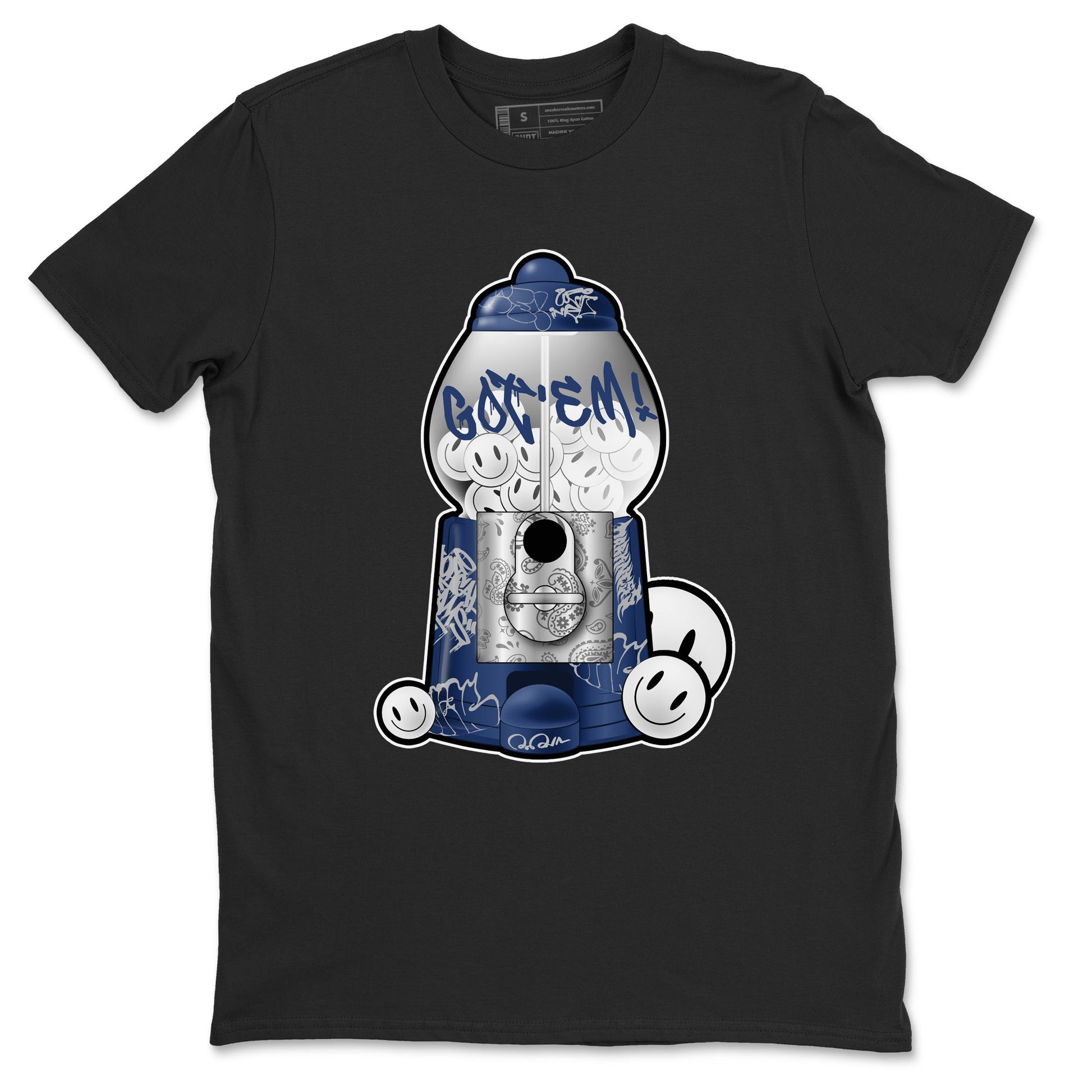 Air Jordan 5 Georgetown shirt to match jordans Gumball Machine sneaker tees Graffiti AJ5 Georgetown SNRT Sneaker Release Tees Unisex Black 2 T-Shirt