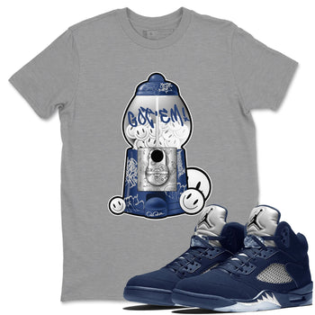 Air Jordan 5 Georgetown shirt to match jordans Gumball Machine sneaker tees Graffiti AJ5 Georgetown SNRT Sneaker Release Tees Unisex Heather Grey 1 T-Shirt