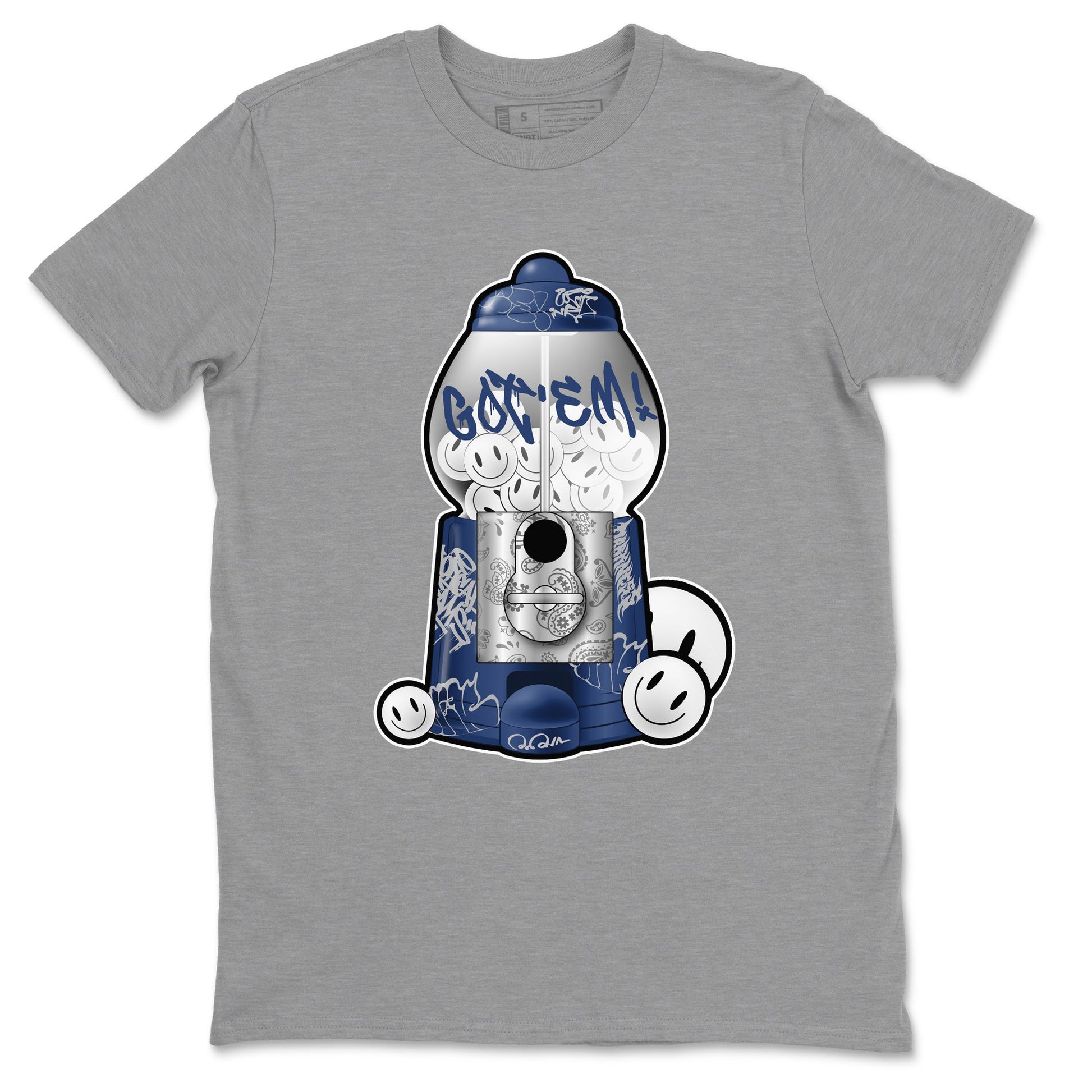 Air Jordan 5 Georgetown shirt to match jordans Gumball Machine sneaker tees Graffiti AJ5 Georgetown SNRT Sneaker Release Tees Unisex Heather Grey 2 T-Shirt