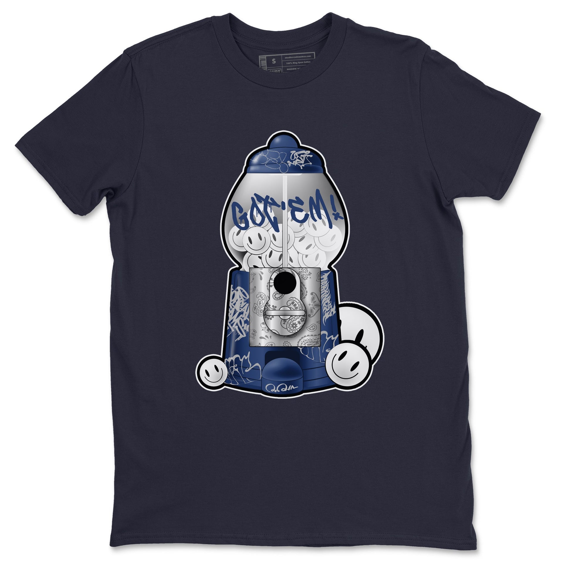 Air Jordan 5 Georgetown shirt to match jordans Gumball Machine sneaker tees Graffiti AJ5 Georgetown SNRT Sneaker Release Tees Unisex Navy 2 T-Shirt