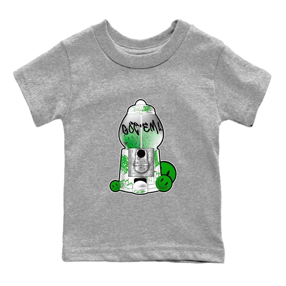 5s Lucky Green shirt to match jordans Gumball Machine sneaker tees Air Jordan 5 Lucky Green SNRT Sneaker Release Tees Baby Toddler Heather Grey 2 T-Shirt