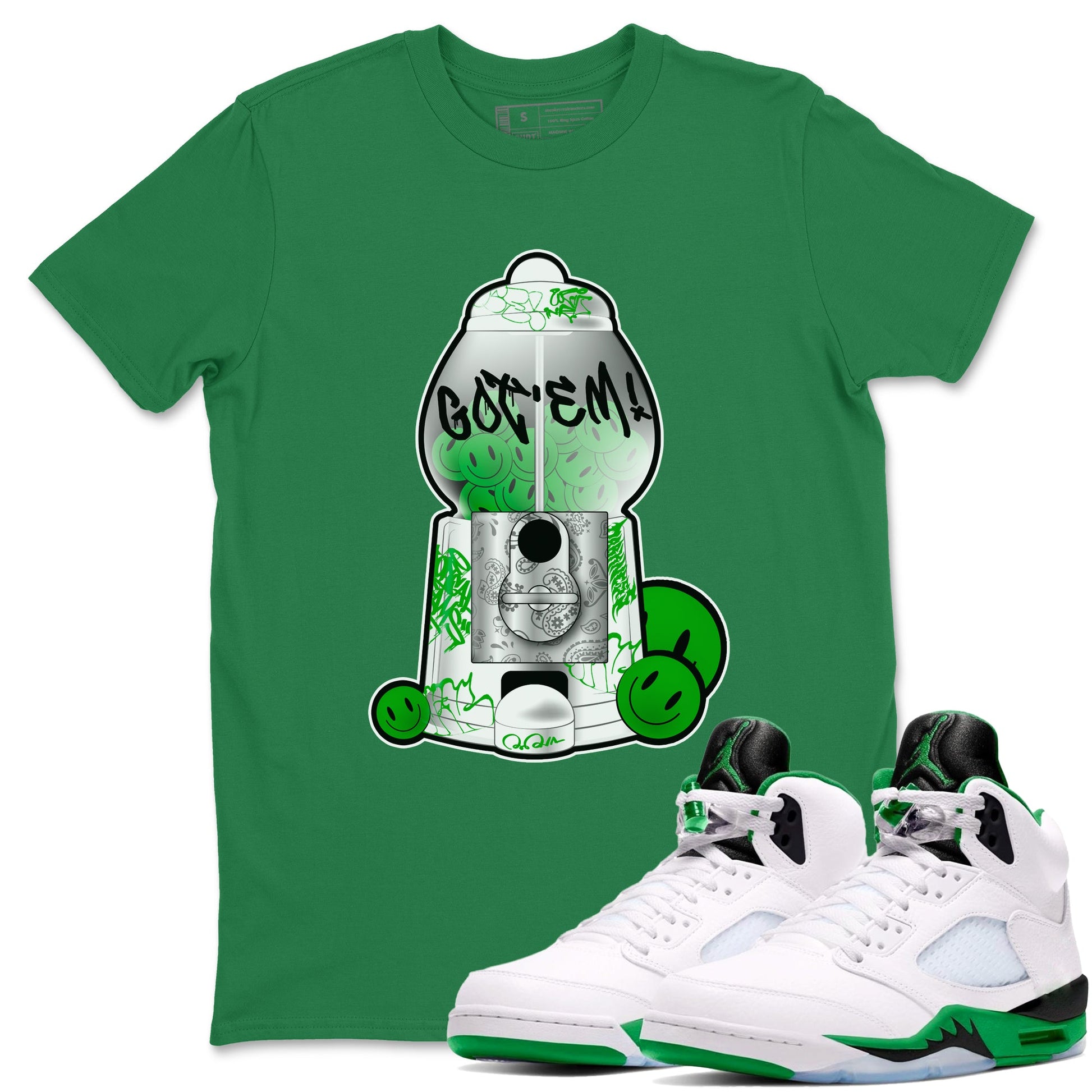 5s Lucky Green shirt to match jordans Gumball Machine sneaker tees Air Jordan 5 Lucky Green SNRT Sneaker Release Tees Unisex Kelly Green 1 T-Shirt