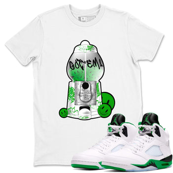 5s Lucky Green shirt to match jordans Gumball Machine sneaker tees Air Jordan 5 Lucky Green SNRT Sneaker Release Tees Unisex White 1 T-Shirt