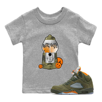 5s Olive shirt to match jordans Gumball Machine sneaker tees Air Jordan 5 Olive SNRT sneaker release tees baby toddler Heather Grey 1 cotton Shirt