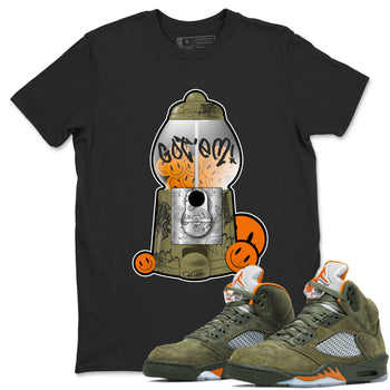 5s Olive shirt to match jordans Gumball Machine sneaker tees Air Jordan 5 Olive SNRT Sneaker Release Tees unisex cotton Black 1 crew neck shirt