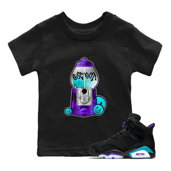 Air Jordan 6 Aqua shirt to match jordans Gumball Machine sneaker tees Graffiti AJ6 Aqua SNRT Sneaker Release Tees Baby Toddler Black 1 T-Shirt
