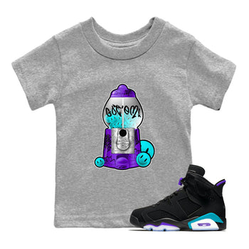 Air Jordan 6 Aqua shirt to match jordans Gumball Machine sneaker tees Graffiti AJ6 Aqua SNRT Sneaker Release Tees Baby Toddler Heather Grey 1 T-Shirt