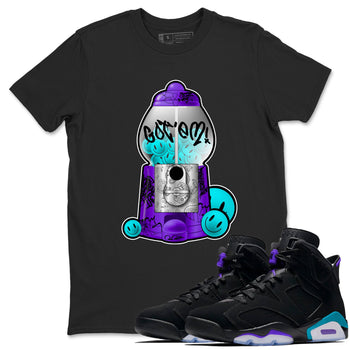 Air Jordan 6 Aqua shirt to match jordans Gumball Machine sneaker tees Graffiti AJ6 Aqua SNRT Sneaker Release Tees Unisex Black 1 T-Shirt