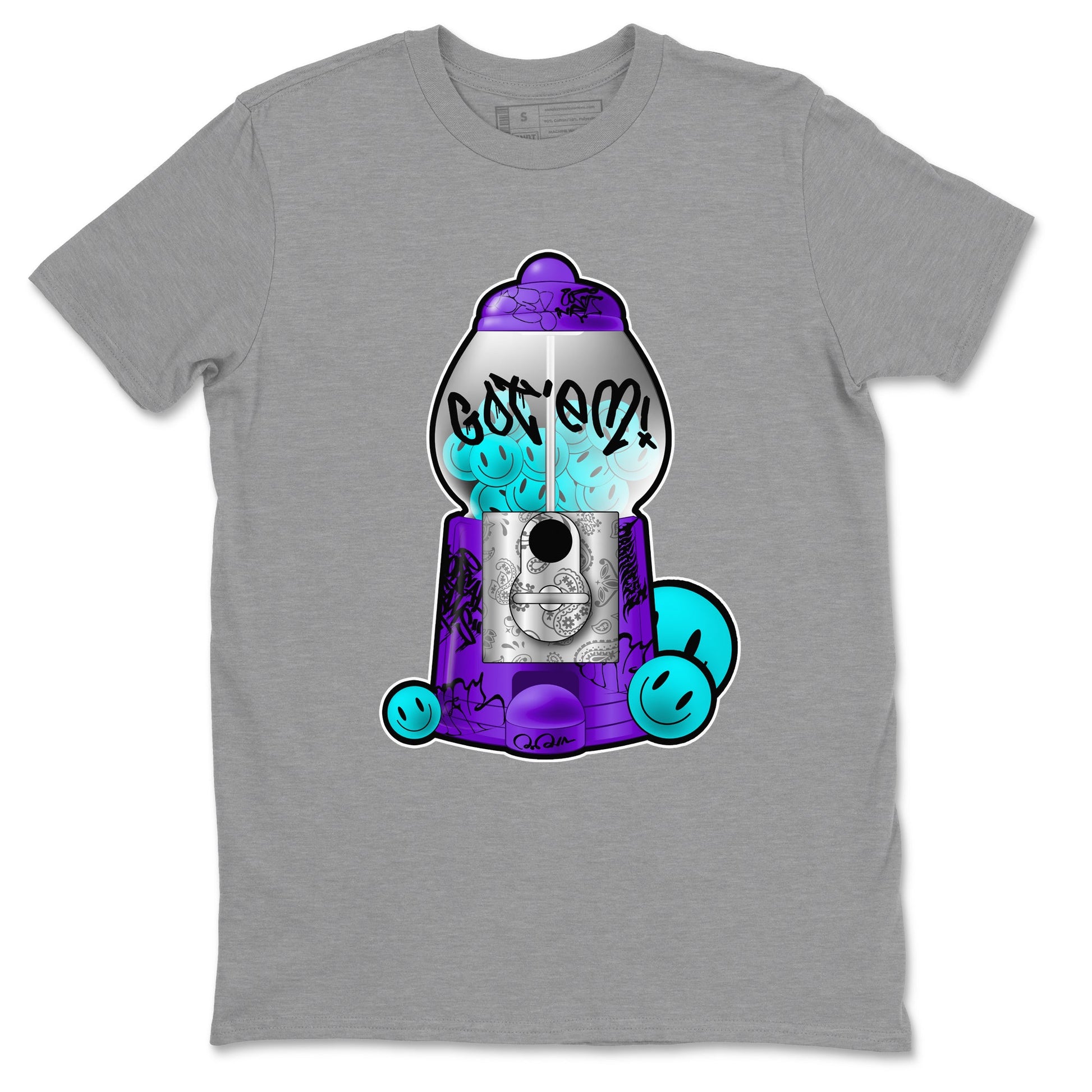Air Jordan 6 Aqua shirt to match jordans Gumball Machine sneaker tees Graffiti AJ6 Aqua SNRT Sneaker Release Tees Unisex Heather Grey 2 T-Shirt