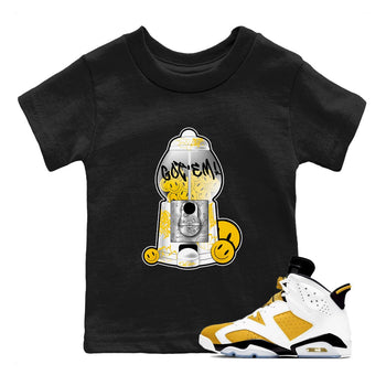 Air Jordan 6 Yellow Ochre shirt to match jordans Gumball Machine sneaker tees AJ6 Yellow Ochre SNRT Sneaker Release Tees Baby Toddler Black 1 T-Shirt