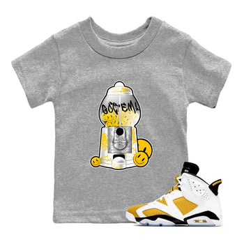 Air Jordan 6 Yellow Ochre shirt to match jordans Gumball Machine sneaker tees AJ6 Yellow Ochre SNRT Sneaker Release Tees Baby Toddler Heather Grey 1 T-Shirt
