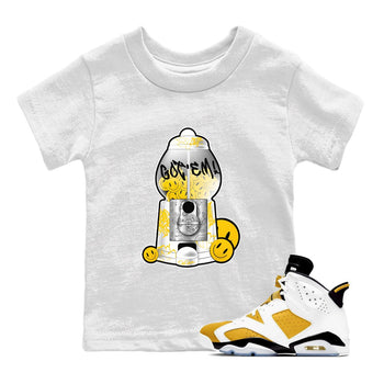 Air Jordan 6 Yellow Ochre shirt to match jordans Gumball Machine sneaker tees AJ6 Yellow Ochre SNRT Sneaker Release Tees Baby Toddler White 1 T-Shirt