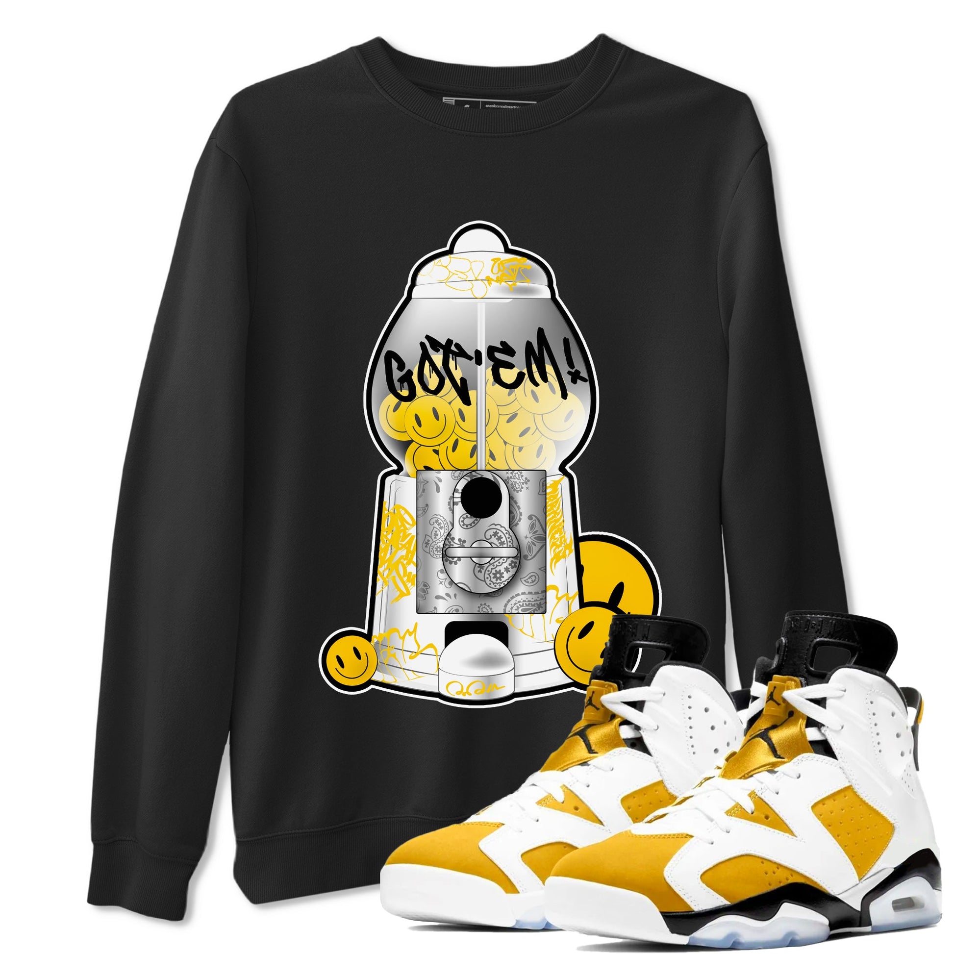 Air Jordan 6 Yellow Ochre shirt to match jordans Gumball Machine sneaker tees AJ6 Yellow Ochre SNRT Sneaker Release Tees Unisex Black 1 T-Shirt