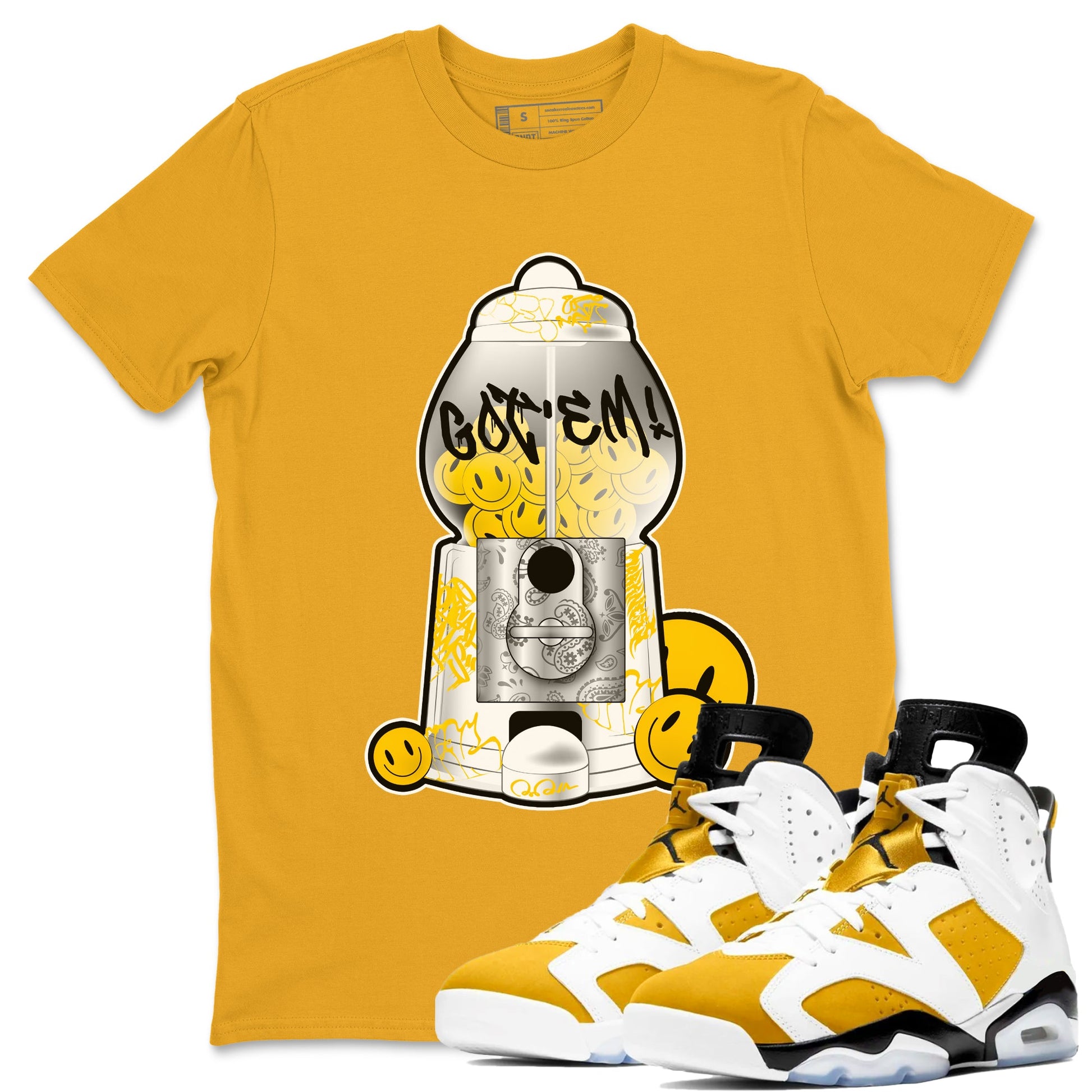 Air Jordan 6 Yellow Ochre shirt to match jordans Gumball Machine sneaker tees AJ6 Yellow Ochre SNRT Sneaker Release Tees Unisex Gold 1 T-Shirt