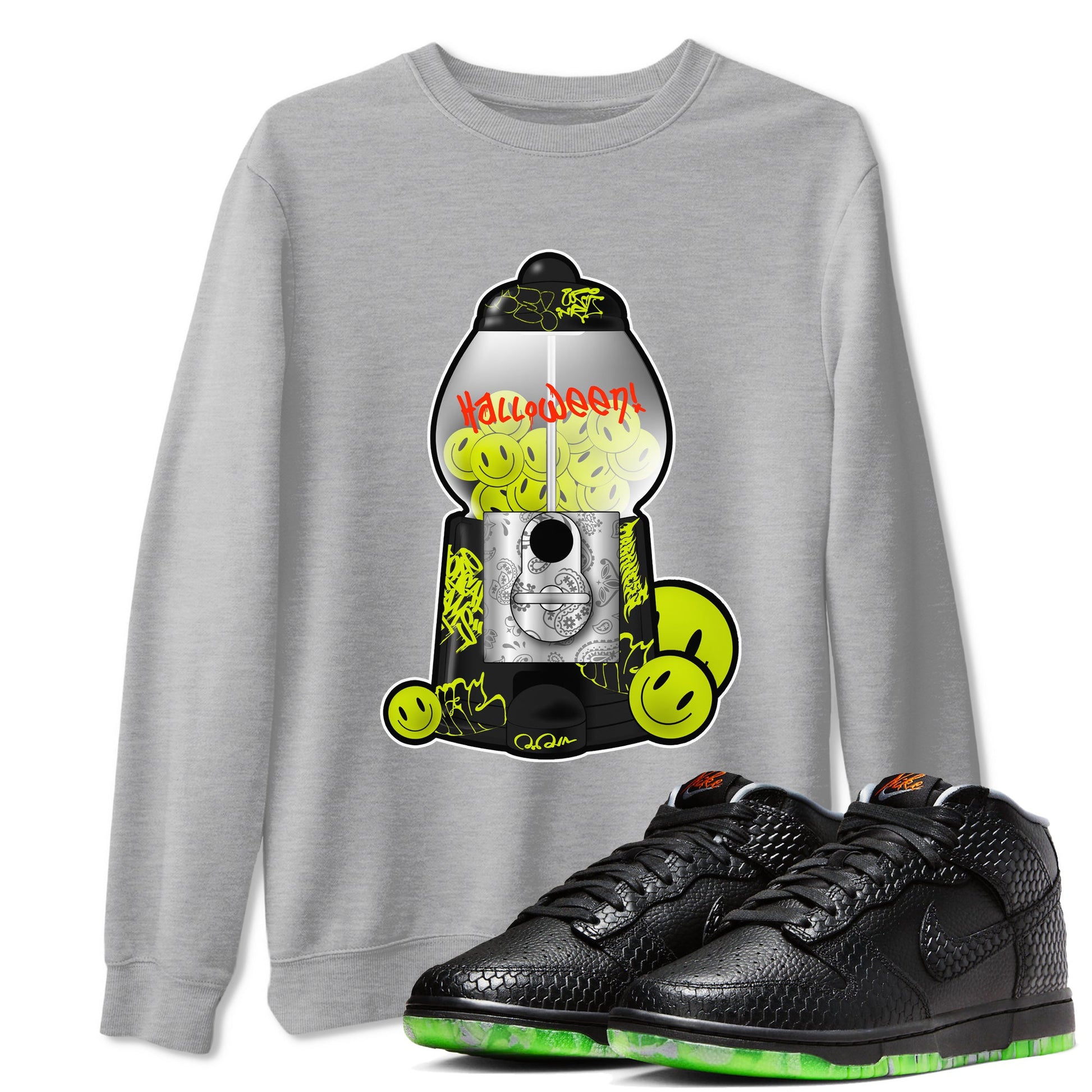 Dunk Mid Premium shirt to match jordans Gumball Machine sneaker tees halloween horror nights Nike Dunk Halloween SNRT Sneaker Release Tees Unisex Heather Grey 1 T-Shirt