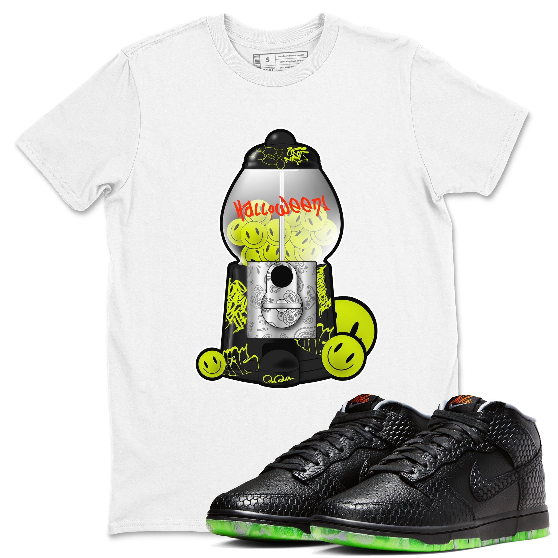 Dunk Mid Premium shirt to match jordans Gumball Machine sneaker tees halloween horror nights Nike Dunk Halloween SNRT Sneaker Release Tees Unisex White 1 T-Shirt