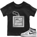 Jordan 1 Light Smoke Grey Sneaker Match Tees Hang Tag Sneaker Tees Jordan 1 Light Smoke Grey Sneaker Release Tees Kids Shirts
