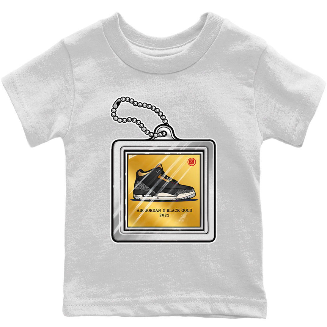 Jordan 3 Black Gold Sneaker Match Tees Hang Tag Sneaker Tees Jordan 3 Black Gold Sneaker Release Tees Kids Shirts