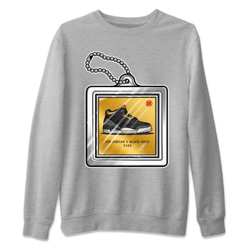 Jordan 3 Black Gold Sneaker Match Tees Hang Tag Sneaker Tees Jordan 3 Black Gold Sneaker Release Tees Unisex Shirts