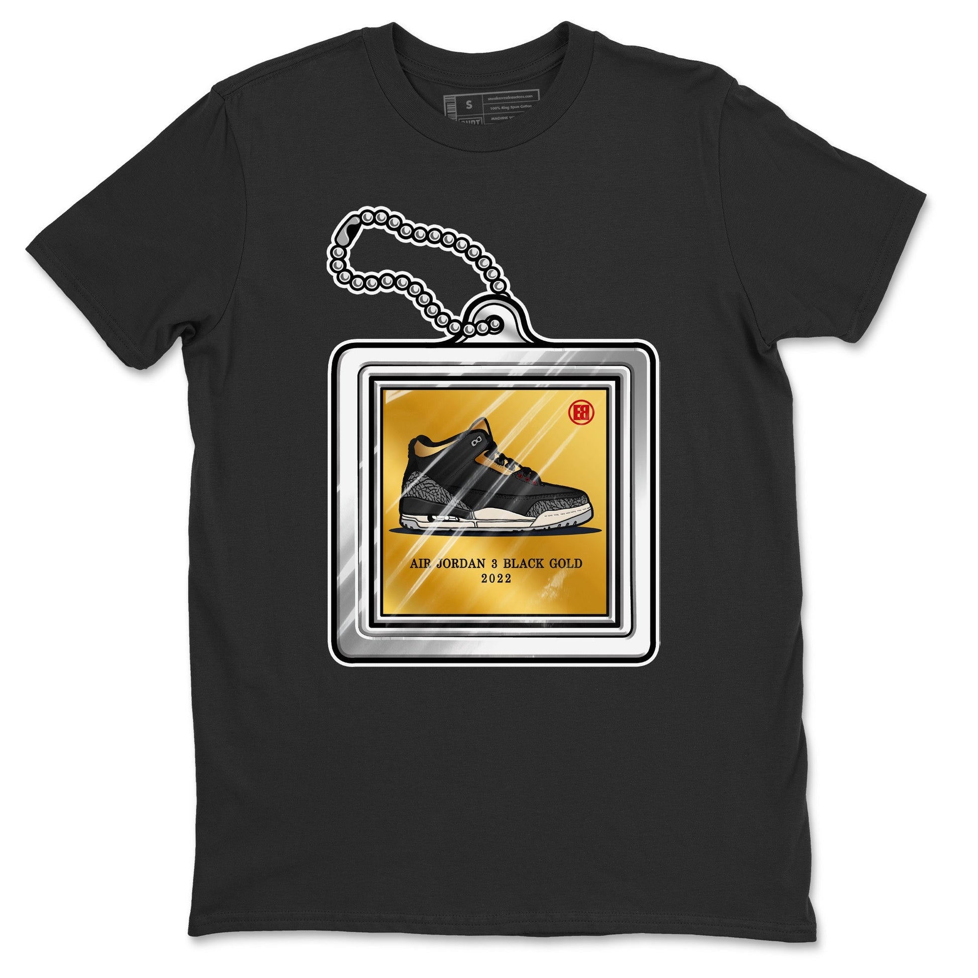 Jordan 3 Black Gold Sneaker Match Tees Hang Tag Sneaker Tees Jordan 3 Black Gold Sneaker Release Tees Unisex Shirts