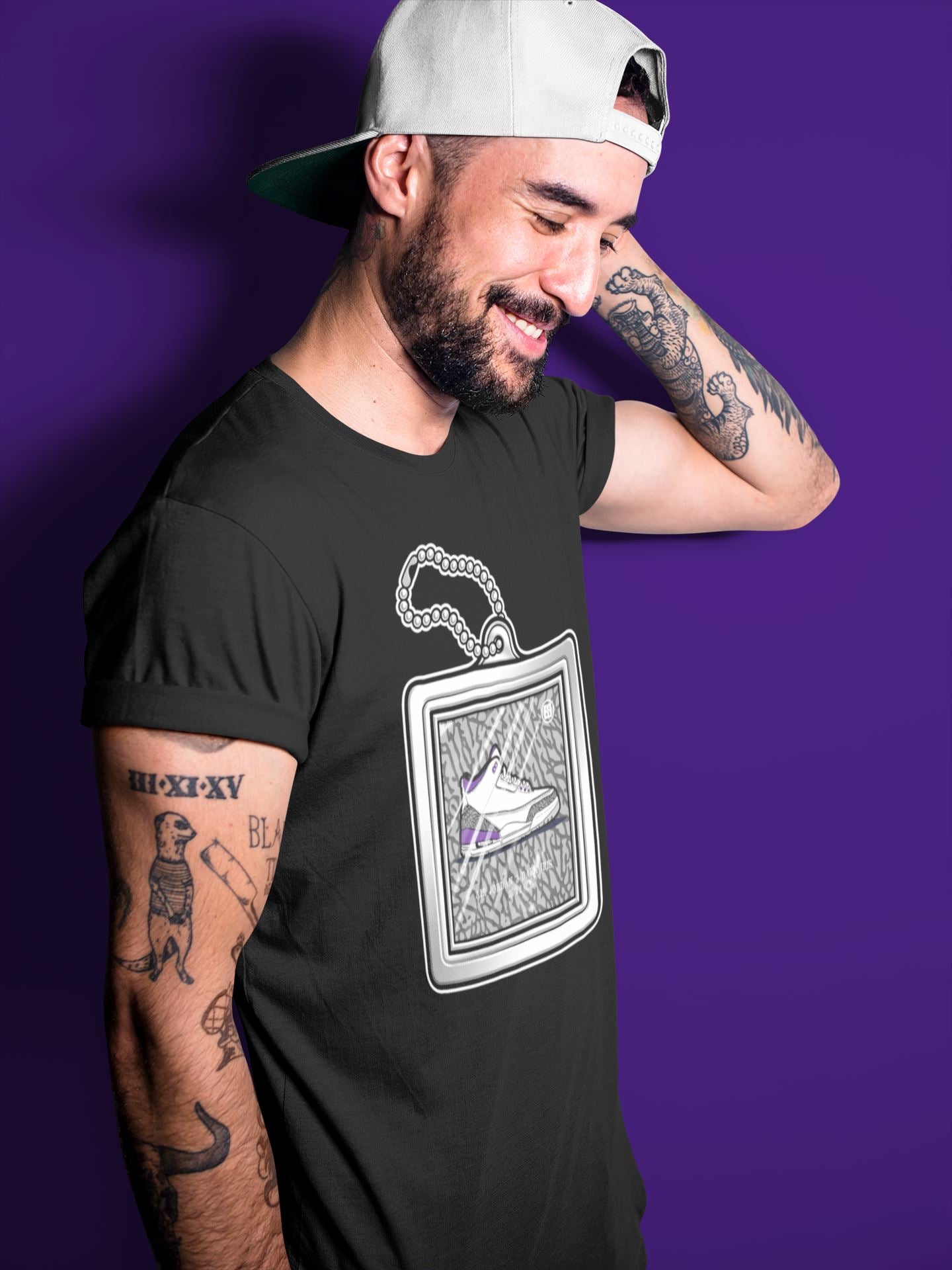 Jordan 3 Dark Iris Sneaker Match Tees Hang Tag Sneaker Tees Jordan 3 Dark Iris Sneaker Release Tees Unisex Shirts