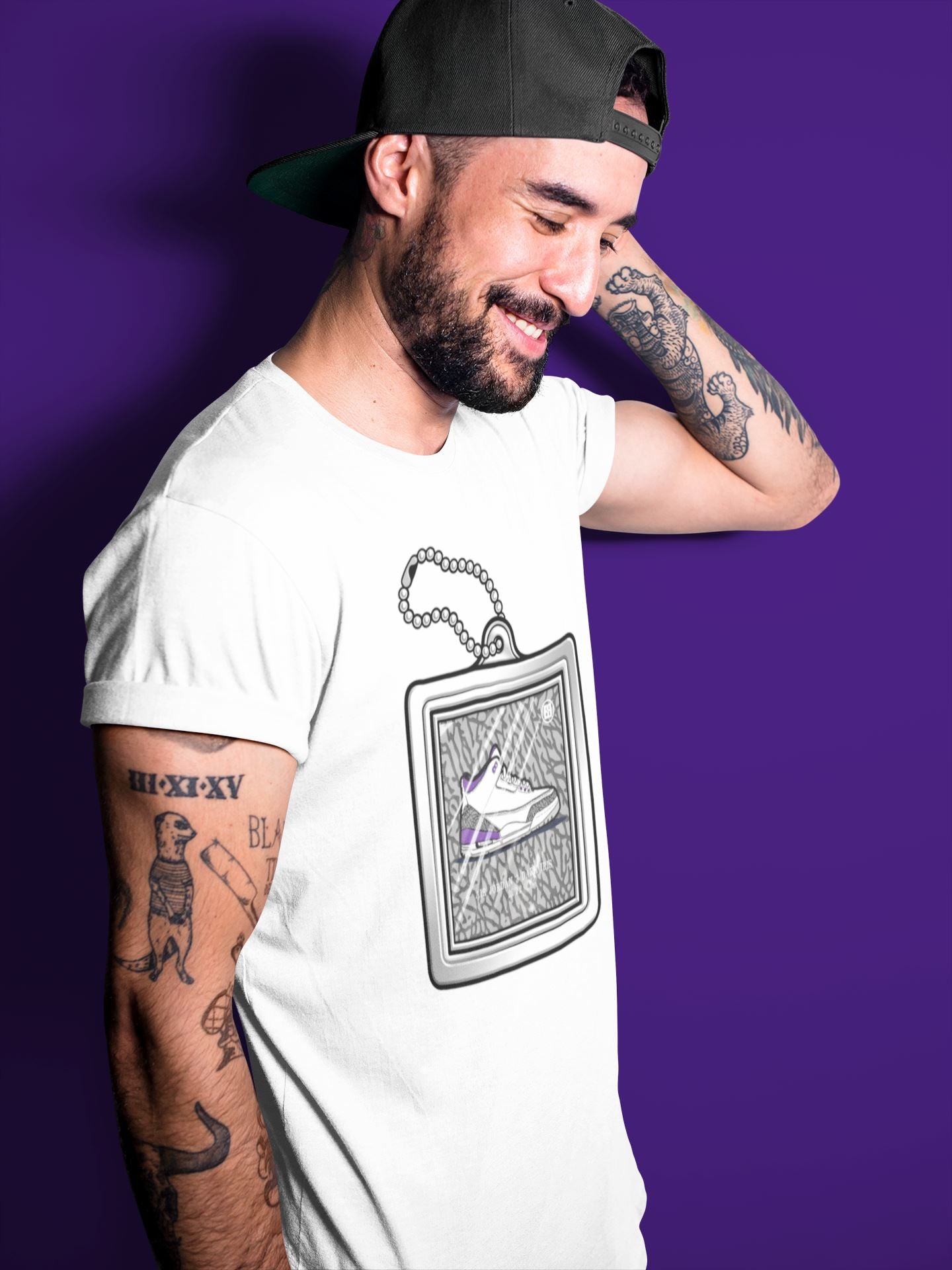 Jordan 3 Dark Iris Sneaker Match Tees Hang Tag Sneaker Tees Jordan 3 Dark Iris Sneaker Release Tees Unisex Shirts