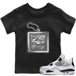 Jordan 4 Military Black Sneaker Match Tees Hang Tag Sneaker Tees Jordan 4 Military Black Sneaker Release Tees Kids Shirts