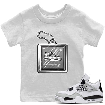 Jordan 4 Military Black Sneaker Match Tees Hang Tag Sneaker Tees Jordan 4 Military Black Sneaker Release Tees Kids Shirts