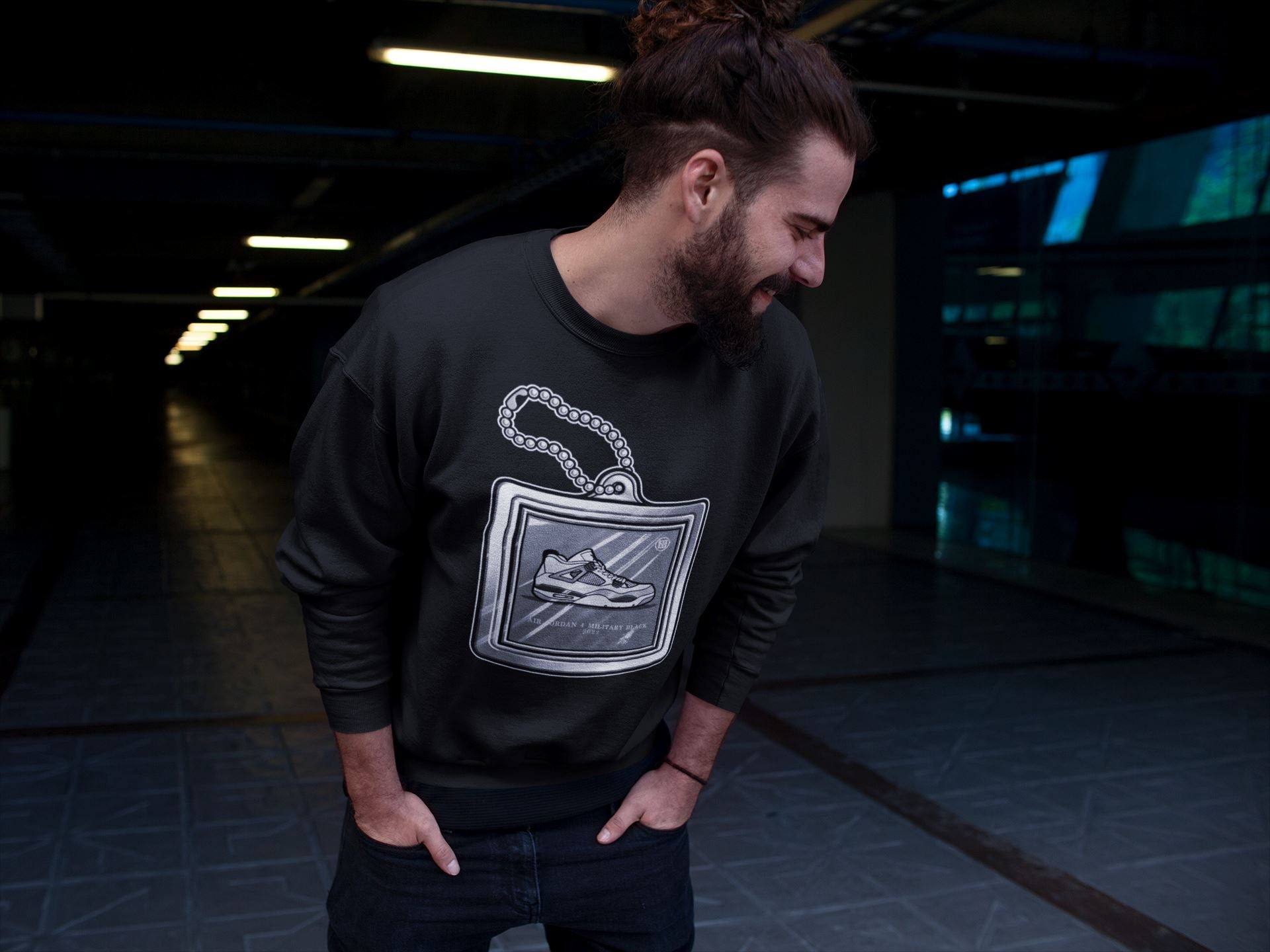 Jordan 4 Military Black Sneaker Match Tees Hang Tag Sneaker Tees Jordan 4 Military Black Sneaker Release Tees Unisex Shirts