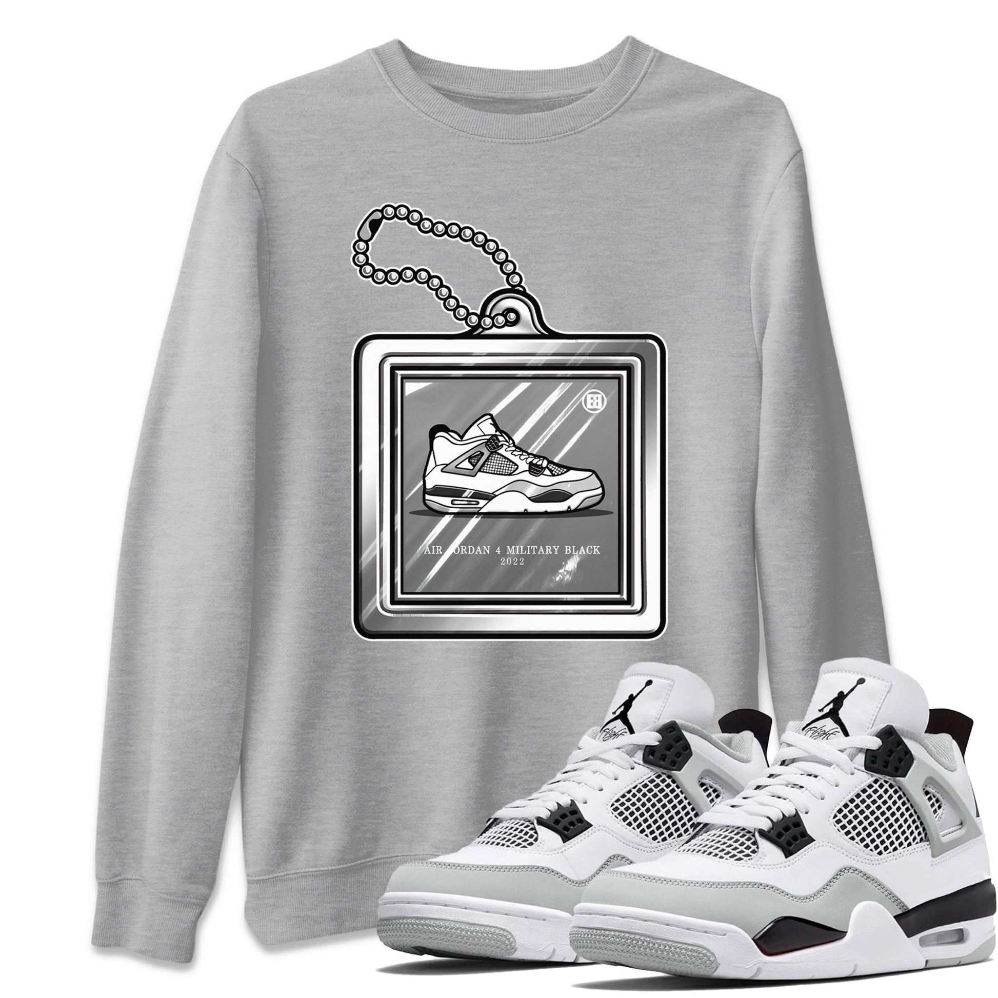 Jordan 4 Military Black Sneaker Match Tees Hang Tag Sneaker Tees Jordan 4 Military Black Sneaker Release Tees Unisex Shirts