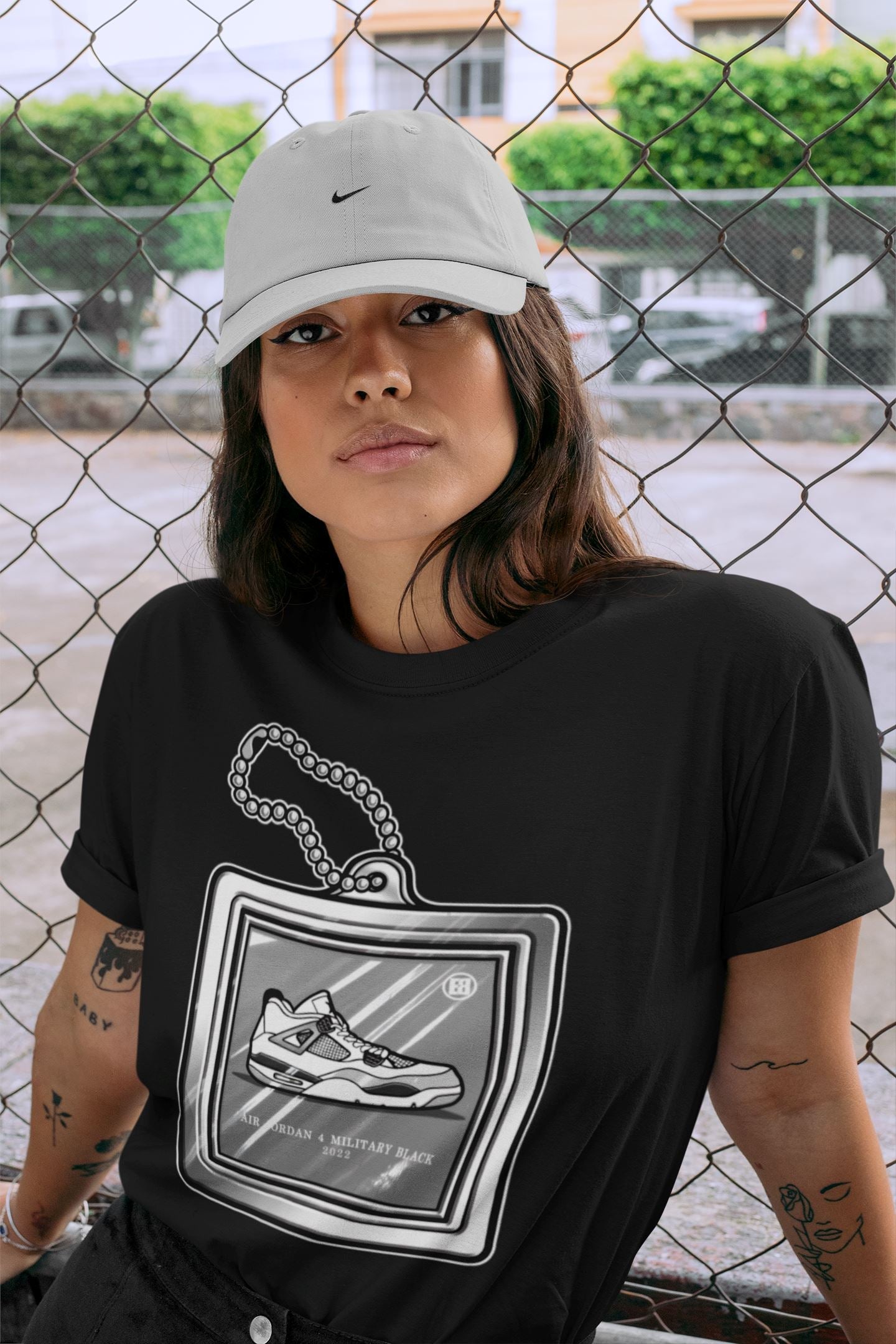 Jordan 4 Military Black Sneaker Match Tees Hang Tag Sneaker Tees Jordan 4 Military Black Sneaker Release Tees Unisex Shirts
