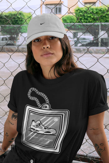 Jordan 4 Military Black Sneaker Match Tees Hang Tag Sneaker Tees Jordan 4 Military Black Sneaker Release Tees Unisex Shirts
