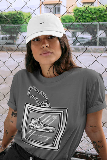 Jordan 4 Military Black Sneaker Match Tees Hang Tag Sneaker Tees Jordan 4 Military Black Sneaker Release Tees Unisex Shirts